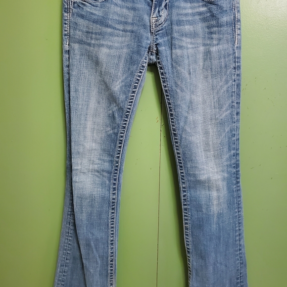 Miss Me Women's Light Blue Embroidered Pocket Jeans - Picture 3 of 4